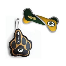 Littlearth 909564 NFL Green Bay Packers 슈퍼 팬 터그 본 애완동물 장난감 콤보 세트