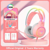 ONIKUMA X15 Pro 다이나믹 RGB 게임용 헤드셋 PC 게이머 PS4 PS5용 마이크 헤드폰 서라운드 사운드 포함, [05] Pink 3.5mm, 05 Pink 3.5mm