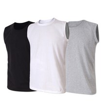 GL 면 후렌치 나시티 3장세트 순면100% 남자나시 민소매나시 남자민소매