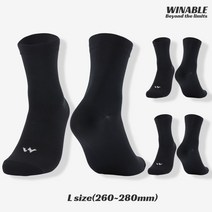 윈어블 자전거 사이클 라이딩 양말 3족 세트 6P 국내생산, 04.  3set 블랙 L (260~280mm)