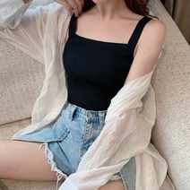 여성 이쁜 코디 정장 베이직 이너 여리핏 라인 민소매