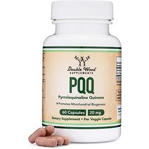 PQQ 보충제 - 20mg 60캡슐피롤로퀴놀린 퀴논은 미토콘드리아 ATP 코엔자임 수치 에너지 최적화제 및 더블 우드 보조제를 통한 수면의 질 지원을 촉진합니다.