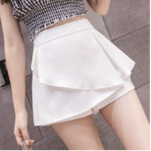 여성 빅사이즈 하이웨이스트 주름 치마바지LRQA