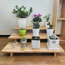 원목 계단 화분받침대 700mm 화분정리대 3단 인테리어 화분진열대, 대