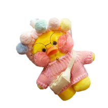 PKTOYS DIY 큐티 오리인형 크로스백 뽀글이 토이 캐릭터 빵빵덕 오리 인형 숄더백 크리스마스 명절 선물, 어깨 가방 컬러 볼 헤어 벨트 파우더 곰 머리 스웨터, 흰 오리 어깨 가방