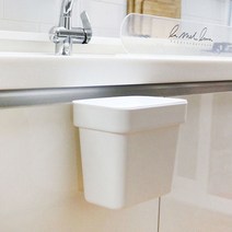 싱크대휴지통 미니 싱크대 걸이형 휴지통 주방 음식물 쓰레기통, 화이트