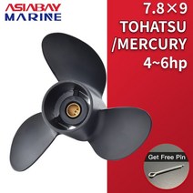 Tohatsu Mercury Mariner 4hp 5hp 6hp 789 용 선외 프로펠러 보트 알루미늄 합금 나사 3 블레이드 12 스플라인 해양 엔진 부품, 한개옵션0