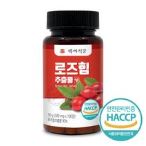 백세식품 로즈힙 추출물정 500mg x 100정 HACCP 인증제품, 1병
