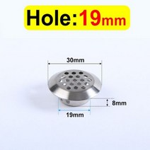 창문형 욕실 화장실 환풍기 교체 5/10PCS Stainless Steel Ventilation Hole Cabinet Cooling Round Air Duct Vent Plane, 19mm Silver Curved_5pcs