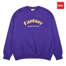 인터크루 여성 컬러배색 레터링 루즈핏 맨투맨 바이올렛 ITT1TM55AVL