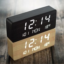 플라이토 우드 LED 데이트 탁상시계 + USB 아답터, 메이플