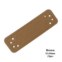 에대꽃과 수제 선물 레이블 농촌 Pu 가죽 손으로 만든 태그 자연 꽃 로고 모자수제, 02 Brown labels 24pcs