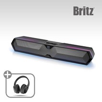 (헤드셋증정 이벤트) Britz 브리츠Britz BR-T9 PC용 유선USB 마이크내장 사운드바 LED라이트