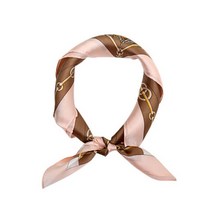 [천삼백케이] [스카프홀릭] 크래스트 mini scarf (브라운) - [수입 스카프] 실크 쁘띠 미니 스카프