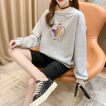 [오늘발송] 스타일아유 여성용 레터링 프린트 러블리소녀 오버핏 특양면 맨투맨[AYG8TS0216]