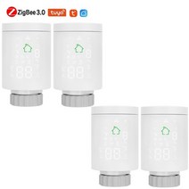 tuya zigbee3.0 지능형 라디에이터 액추에이터 프로그래밍 가능 온도 조절 라디에이터 밸브 온도 컨트롤러 alexa 음성 제어, 4개