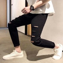 남자 스트레이트 컷팅 블랙진 DHH-A56