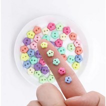 파스텔 미니단추 꽃6mm 인형단추 인형옷만들기, 1화이트