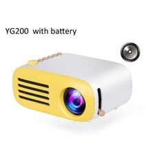 빔프로젝터 미니빔 스크린 yg200 led protable 프로젝터 포커스 렌즈 1080p 3d 비주얼 80 인치 스크린, 배터리 포함 yg200