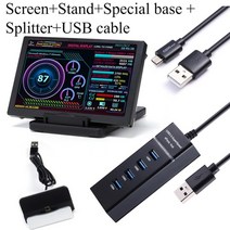 5 인치 ips 게임 디스플레이 aida64 용 알루미늄 합금 usb 컴퓨터 보조 화면 cpu gpu ram hdd 모니터링 360 회전, 3