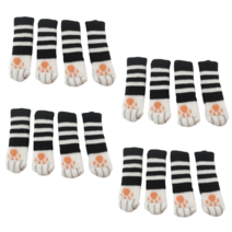 차차미 16P 고양이 식탁 의자 발커버 의자양말, 블랙 줄무늬