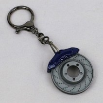 스마트키케이스 키링 신제품 브레이크 디스크 키 체인 캘리퍼스 패드 허브 펜던트 자동차 수리 복제 금속 열쇠 고리 남성을 위한 창의적인 선물, Blue