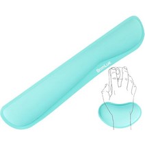 BamLue 업그레이드 세척 가능한 PU 가죽 키보드 손목 받침대 젤 마우스 손목 베개 패드 세트 노트북 사무실 및 가정용 쉬운 타이핑 및 통증 완화 키보드용 인체 공학적, Green