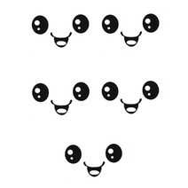 뽀마 욕실스티커 5p, 스마일