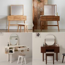 라움 수납 원목화장대 월넛/화이트, 세븐트리화장대거울(월넛)