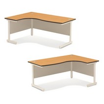 퍼즐 ㄱ자 사무용책상 1600L/R 수입 B형 화이트, 선택:좌형 / 선택2:망펄비치