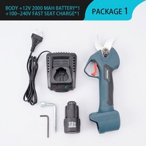 전동가위 전기가위 전지 시접 꽃 고지 함석 화신 가위 12V 브러시리스 전기 가지 치기 가위 고속 효율적인, 02 1Battery 1Charger_02 EU