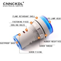 정밀계측기 22MM 라운드 AC50-500V 0-99Hz 디지털 디스플레이 주파수 미터 신호 램프 표시 등 파일럿 hertz, 01 Round Small_04 Green