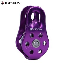 XINDA 암벽 등반 풀리 고정 측판 단일 시브 풀리 야외 생존 도구 고도 트래버스 운반 장비, [02] 라이트 그린