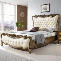 제퍼슨가구 샤를린 고급 엔틱침대 원목 라지킹 사이즈 침대 프레임