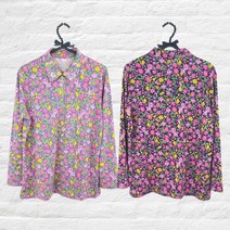 어르신샵 할머니 티셔츠 긴팔 여성 80대 요양원 옷 봄 가을 집업 70대 꽃무늬 카라 긴팔티