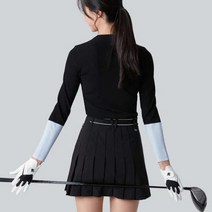 [데상트 골프] JQS DN12WFSK22-BLKG 여성 밴딩 플리츠 스커트 BLKG