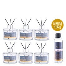 레이나퍼퓸 공병6개+리필150mlx10+스틱10세트, 투명화분병6개:오렌지블로솜10개