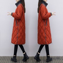 FULIBS가을 겨울 패딩 여중 롱 한국판 빅사이즈 박시 경량 패딩 무릎 위 패딩 점퍼