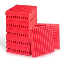 차음 시트 흡음판 방음 보드 책상 인조 아트, Fire Resistant 12pcs, Red