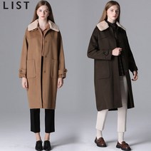 리스트 리스트 부클 카라 롱 핸드메이드 코트