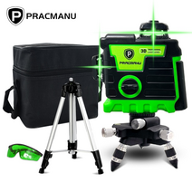 다기능레이저수평기 광파기 pracmanu 12 라인 3d 셀프 링 360 수평 및 수직 크로스 초강력 녹색 빔 라인