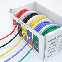 케이블 그립 헬스 랫풀다운 매드 맥그립 내열성 소프트 실리콘 와이어 색 상자 키트, a, 24awg 50미터