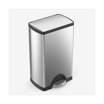심플휴먼 38L 직사각형 주방 계단 쓰레기통 브러시드 스테인리스 스틸, Rectangular Step, 38 Liter, Trash Can