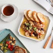 몬즈 엘포레 노바 도자기 20cm 정사각접시 중 1p, 노블화이트