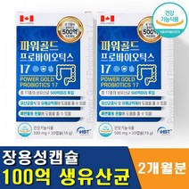 파워골드 프로바이오틱스 17 장용성 캡슐 100억 보장 유산균 2개월분, 2개, 단품