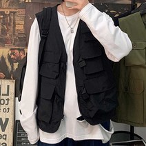 데일리룩 힙합 자켓 아우터 남자 전술 레이어드룩 조끼 주머니 많은