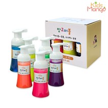 망고버블 거품물감 100ml 형광6색 핑거페인팅물감/망고버블물감/촉감놀이/오감놀이/유아물감/키즈망고, 망고버블 형광6색 1세트