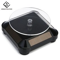 3D 프린터 부품 태양열 회전 쇼케이스 스탠드 360 턴테이블 모델 디스플레이, Black