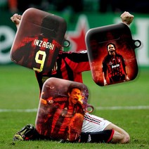 와우박스 AC밀란 레전드 필리포 인자기(Filippo Inzaghi) 커스텀 축구 에어팟 버즈 라이브 하드 케이스, 유광 하드케이스, 버즈(밑판 검정색)