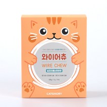 캣츠모리 와이어츄 실꼬리돔&연어맛 고양이 덴탈껌 간식 입냄새 치석제거, 7p